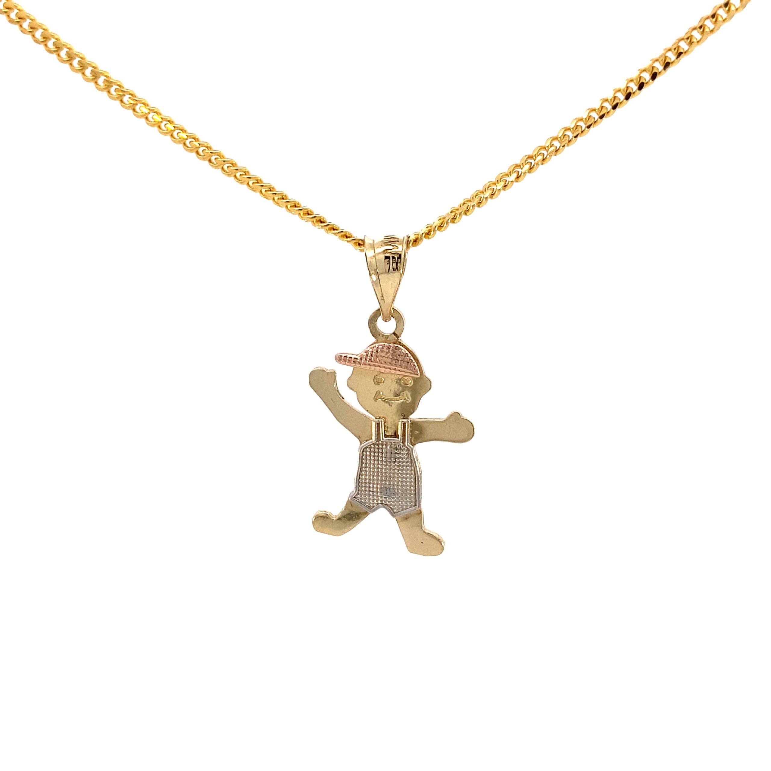 14K Gold Boy Pendant 3/c
