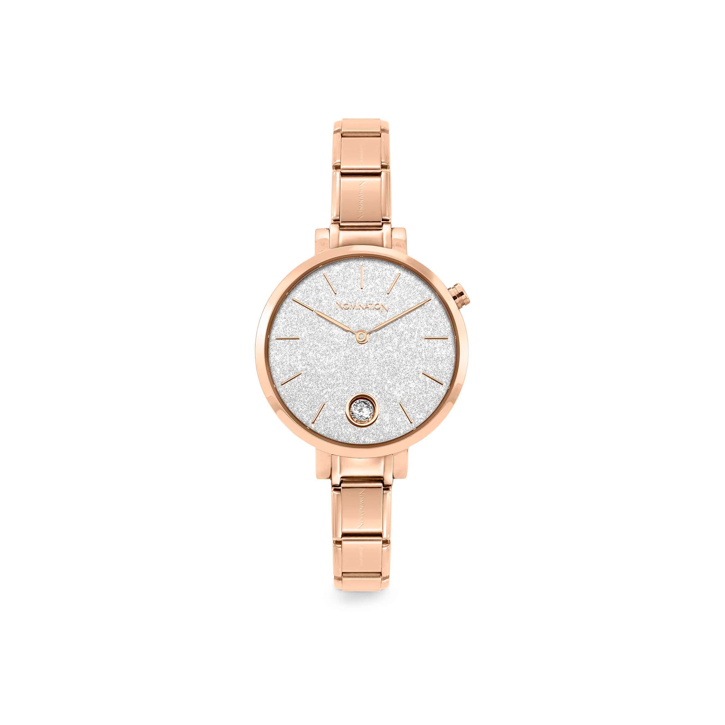 Composable Rosegold watch, Glitter and stones