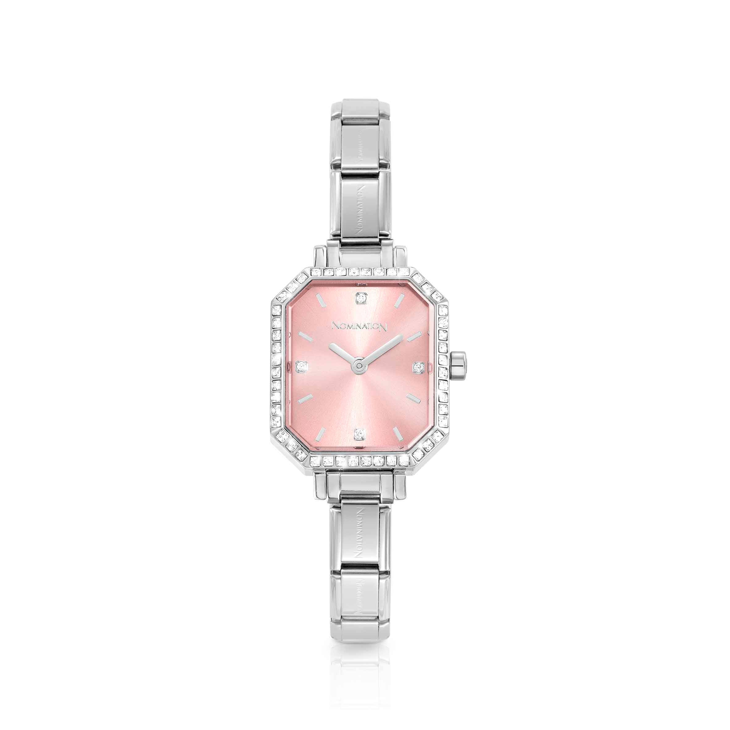 Paris watch with stones, Pink
