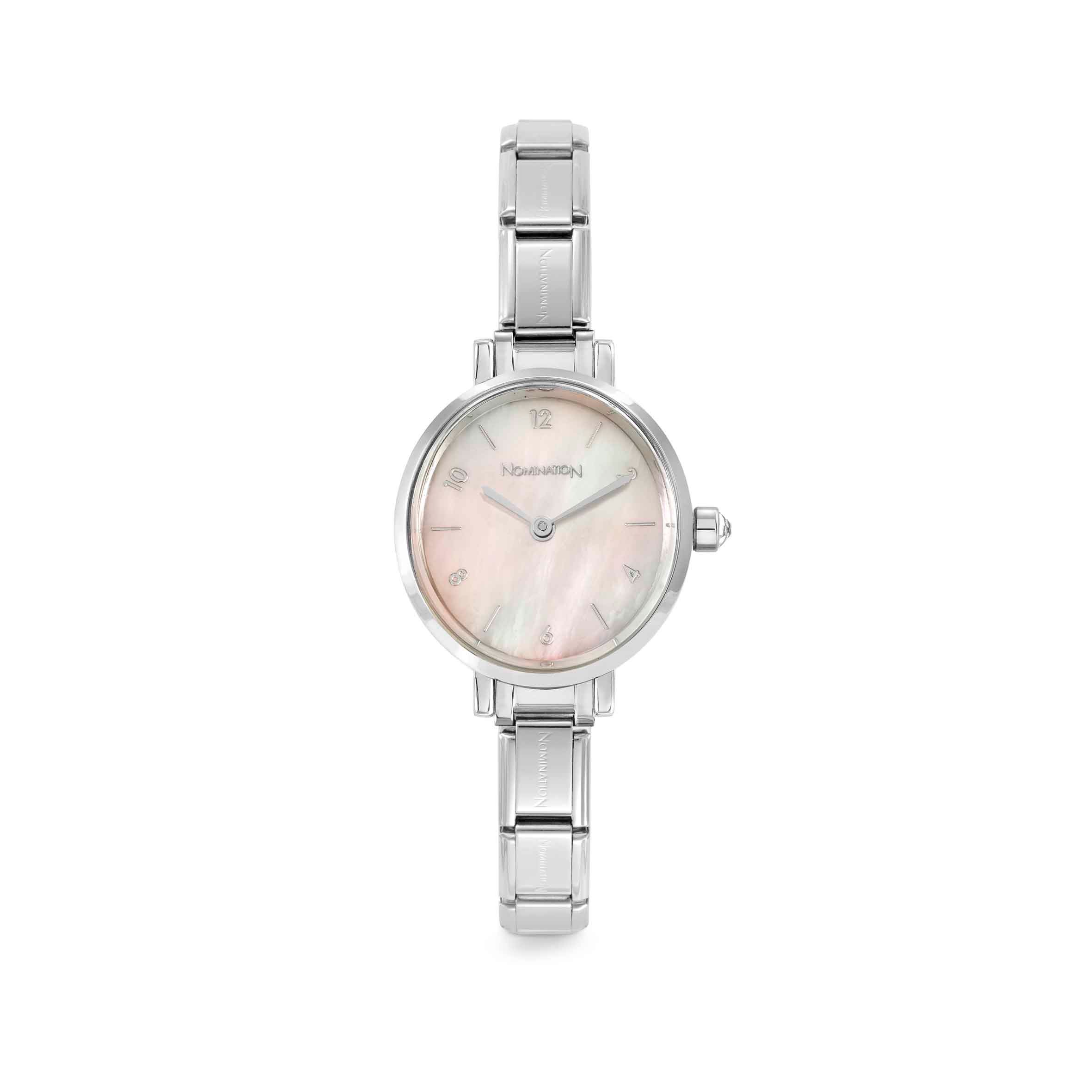 Time Watch, Oval Pink Mother of Pearl