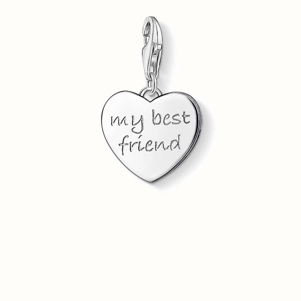 Heart "My Best Friend" Charm (Silver)