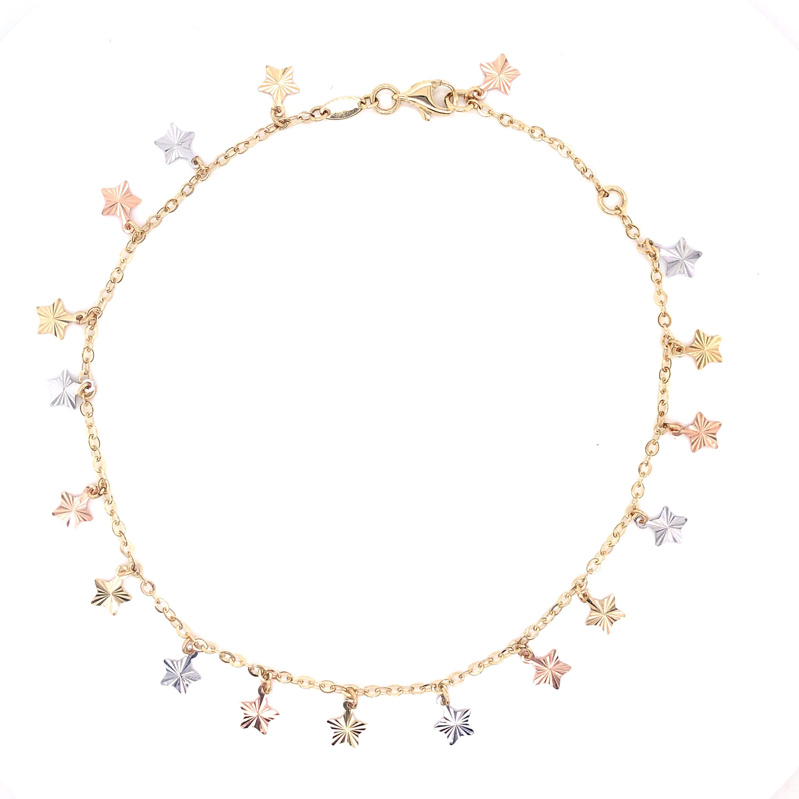 Anklet Tri-Color With Star