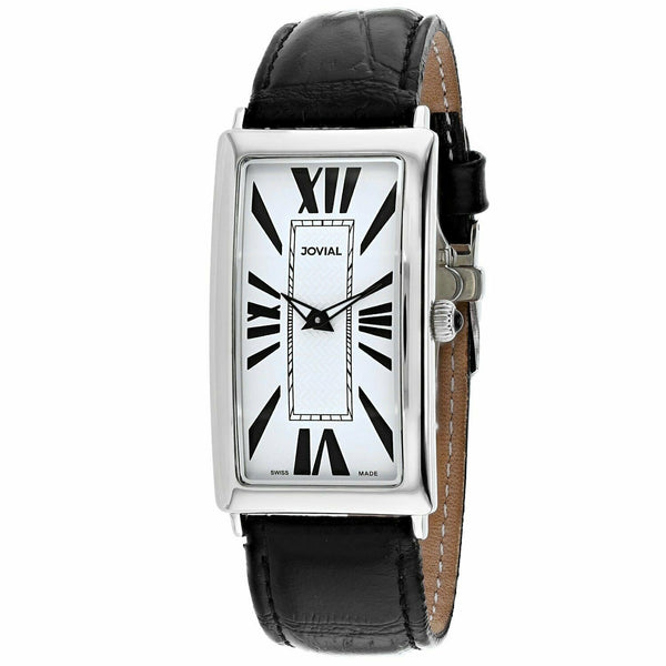 Jovial Men's 08036-MSL-01 Classic Black Leather Watch