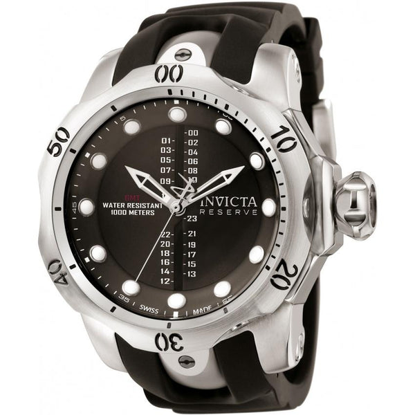 Invicta Men's 0804 Reserve Venom GMT Black Polyurethane Watch