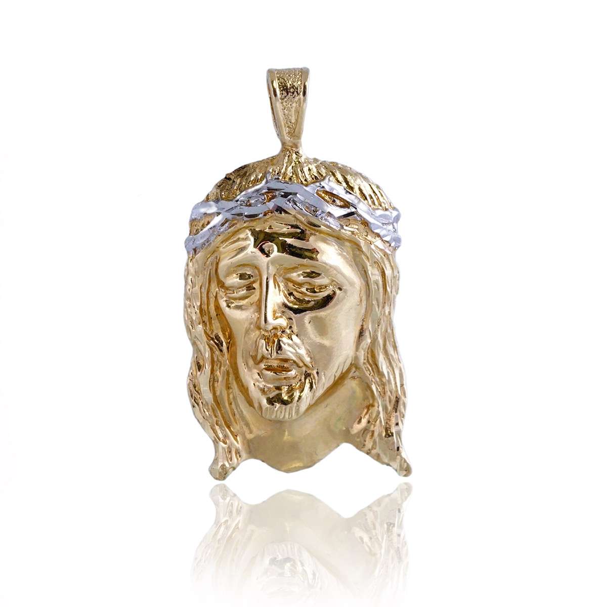 14k Gold Jesus Christ Face Pendant
