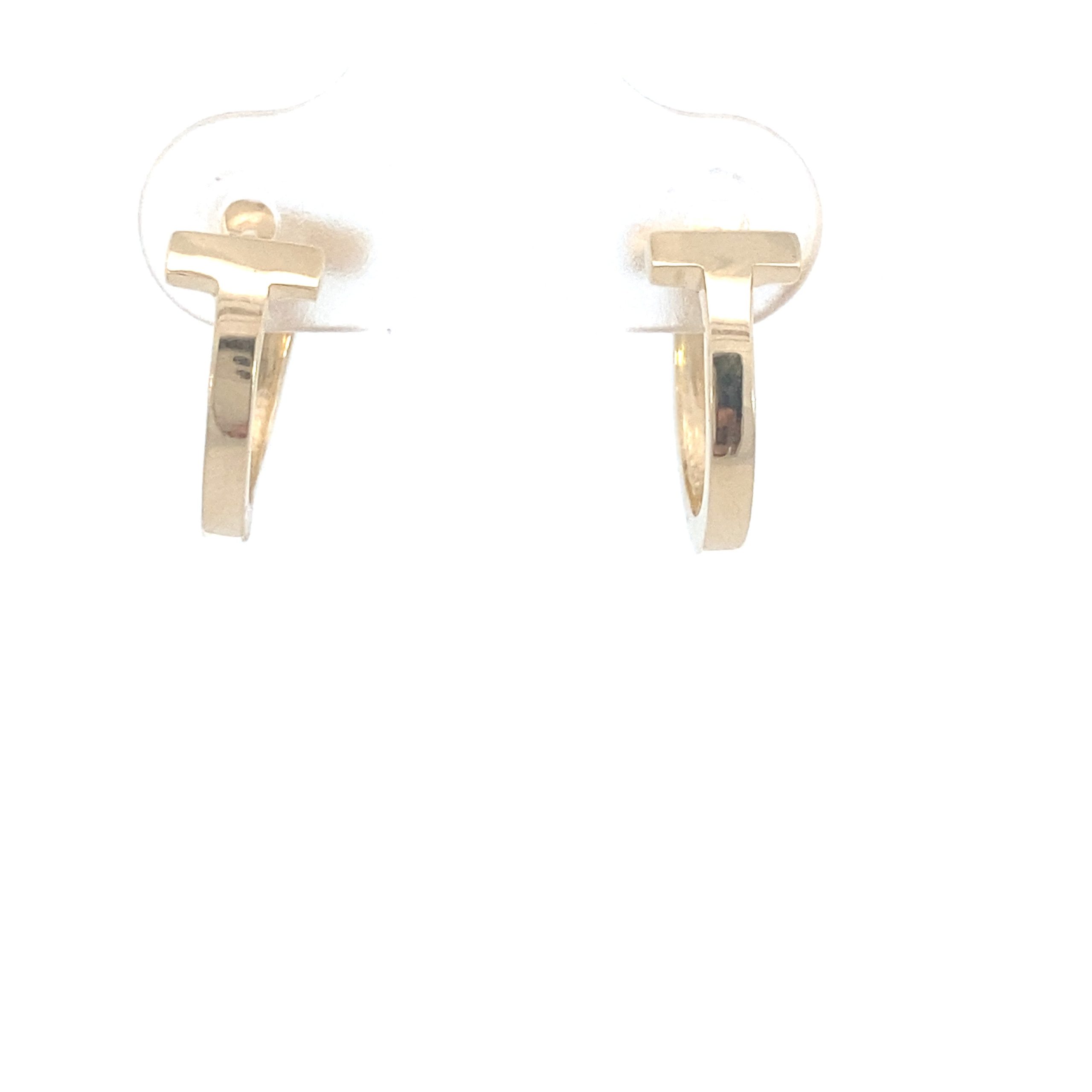 14K Gold Link Small Hoops