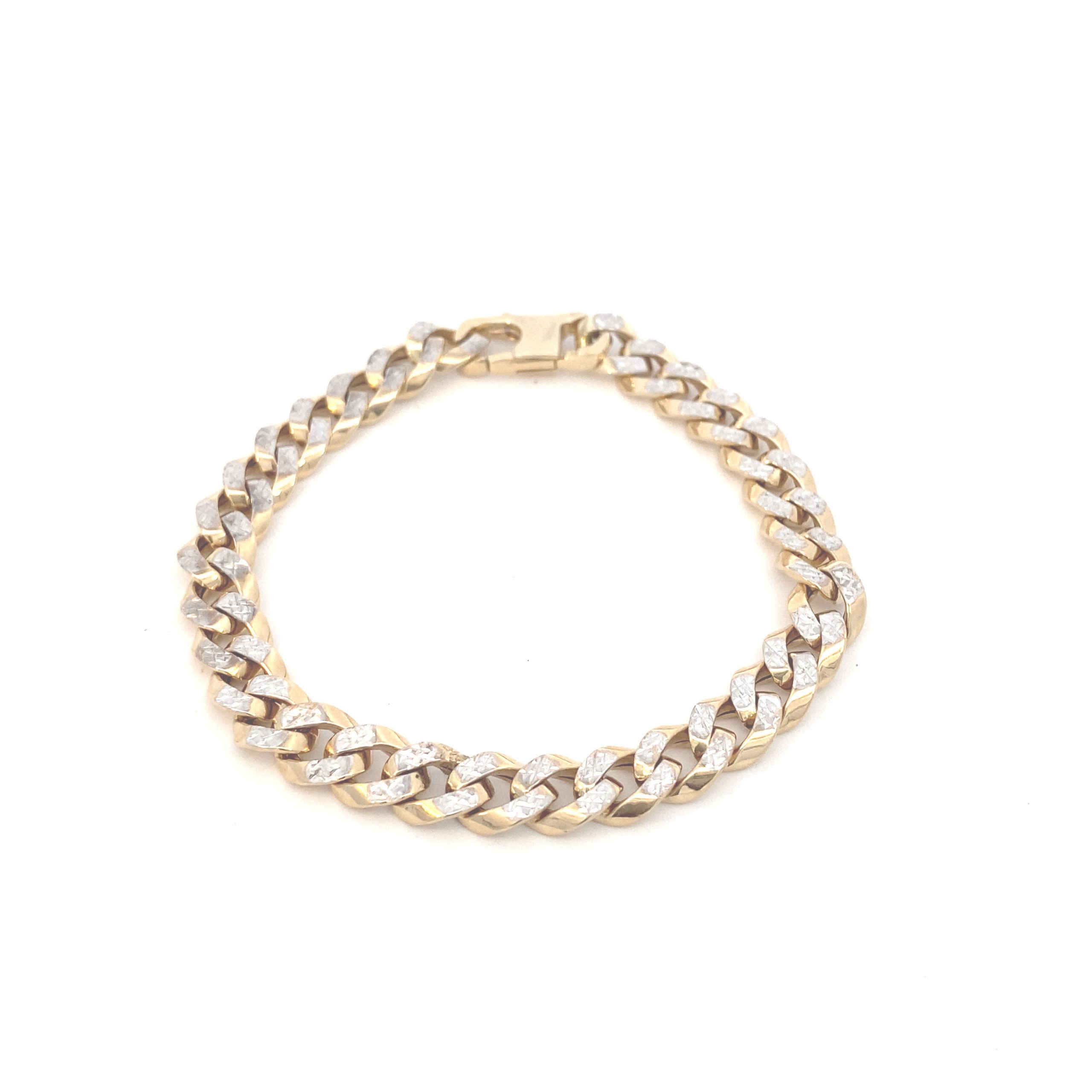14k Gold Cuban Pave Link Bracelet