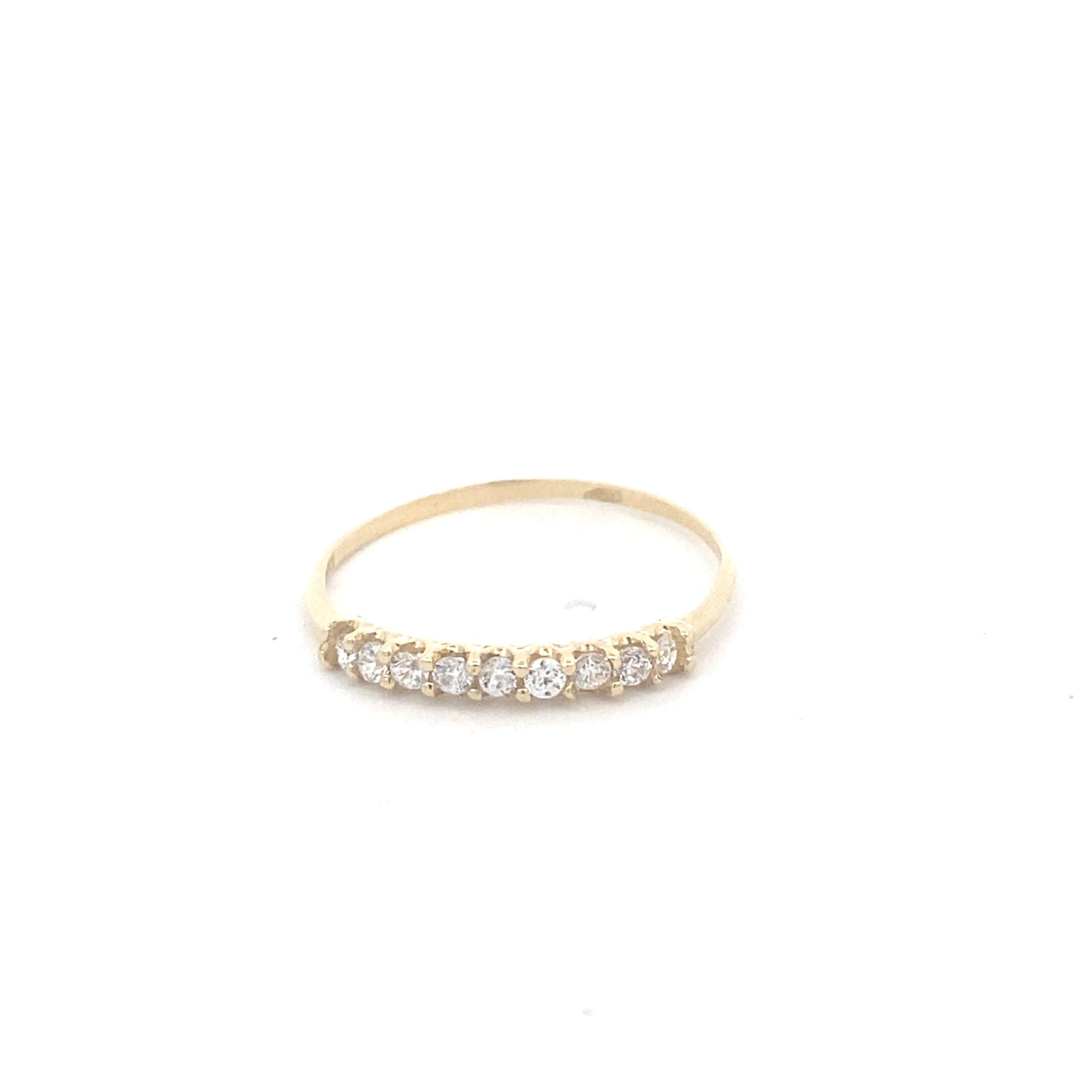 14K Yellow Gold Elevated CZ Elegance Band