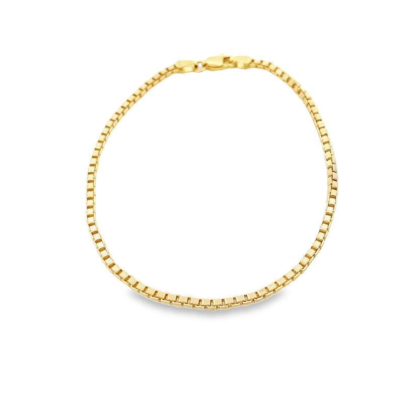 14K Gold Box Chain Bracelet