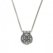 Men's Compass Pendant Necklace (Silver)