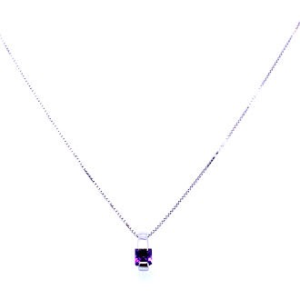 14K Necklace With White Gold Amethyst