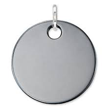 Hematite Disc Charm (Silver/Black)