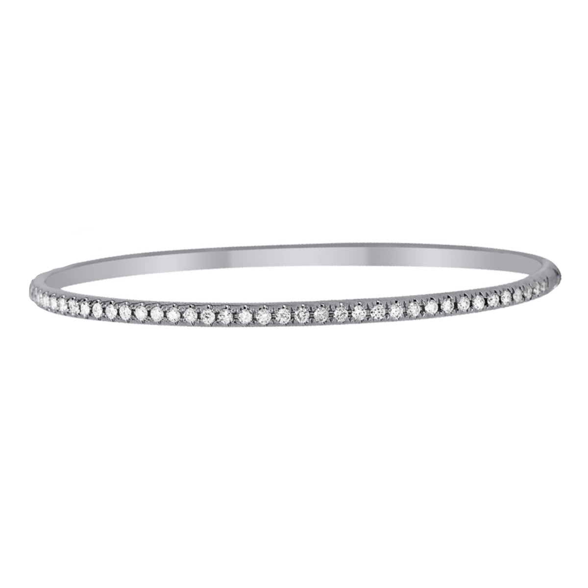 18K White Gold 1.00ctw Diamond Bangle Bracelet- ALB-5280W