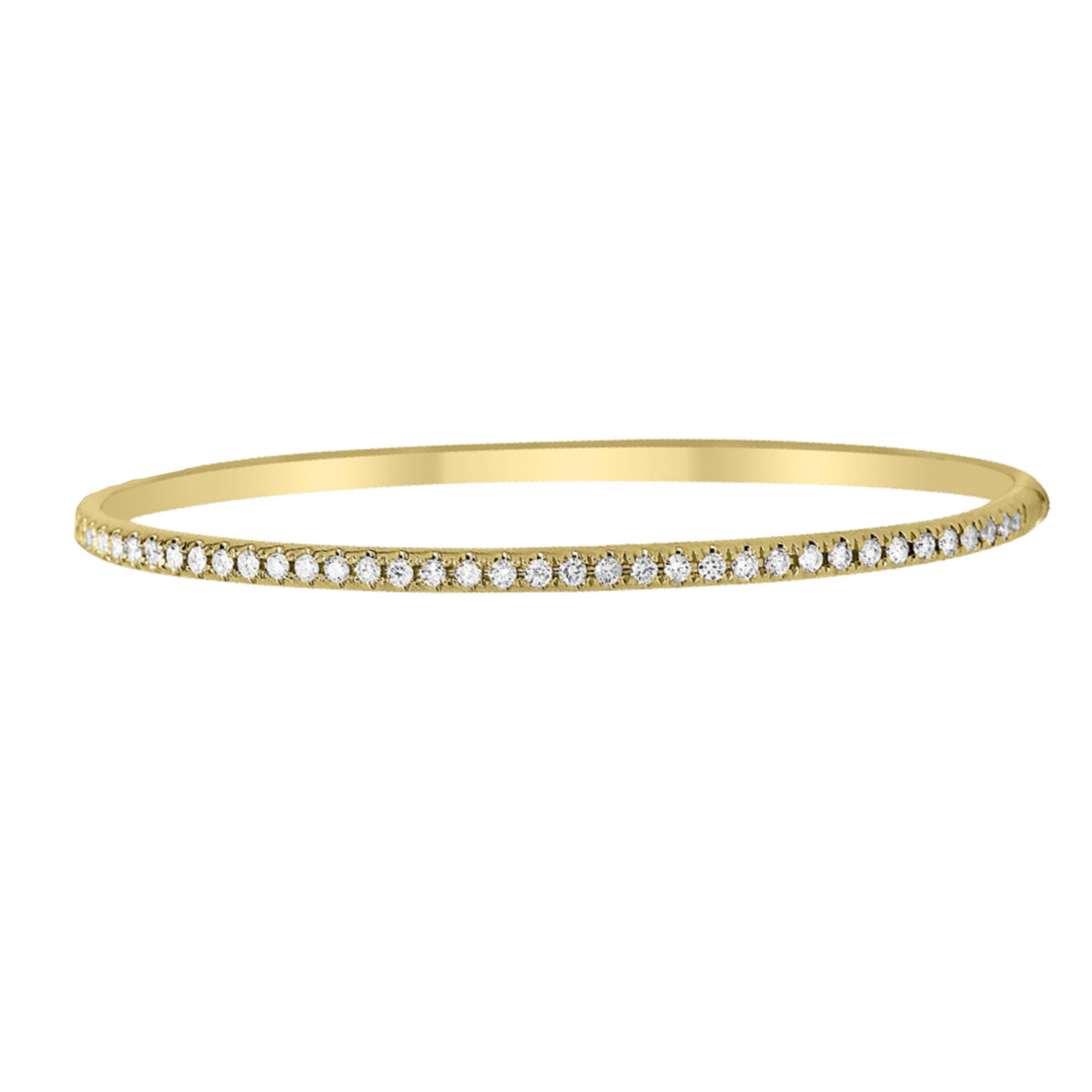 18K Yellow Gold 1.00ctw Diamond Bangle Bracelet- ALB-5280Y