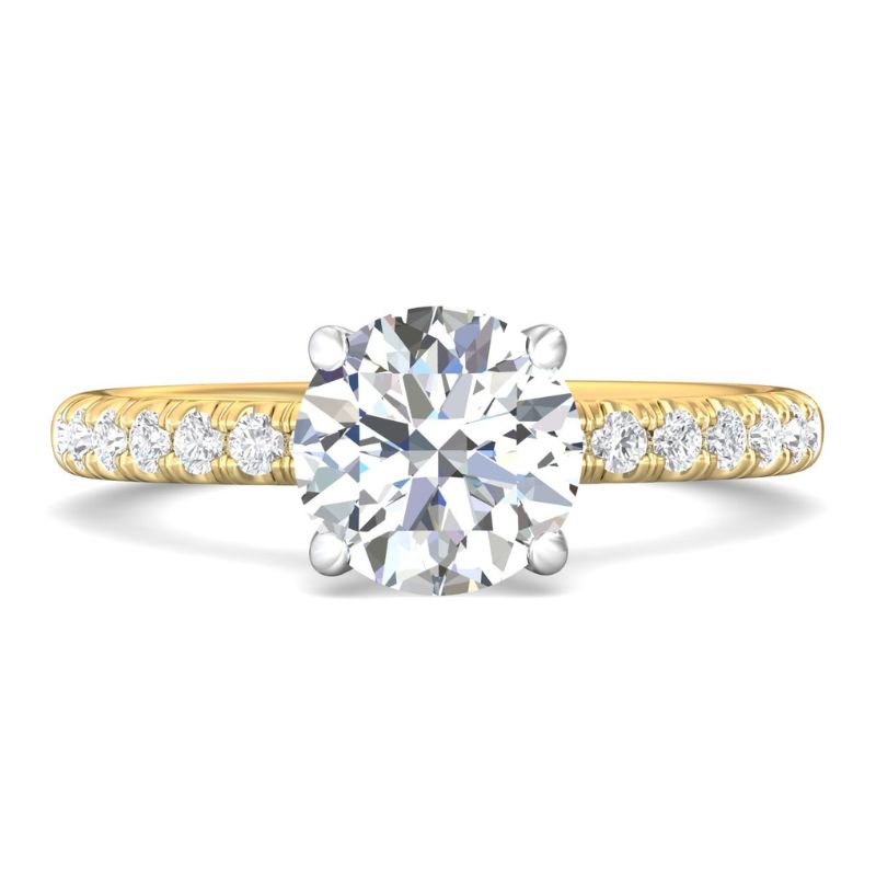 Martin Flyer 2.02ct Lab-Grown Diamond Engagement Ring in 14K Two-Tone Gold – Round Cut with Accent Diamonds