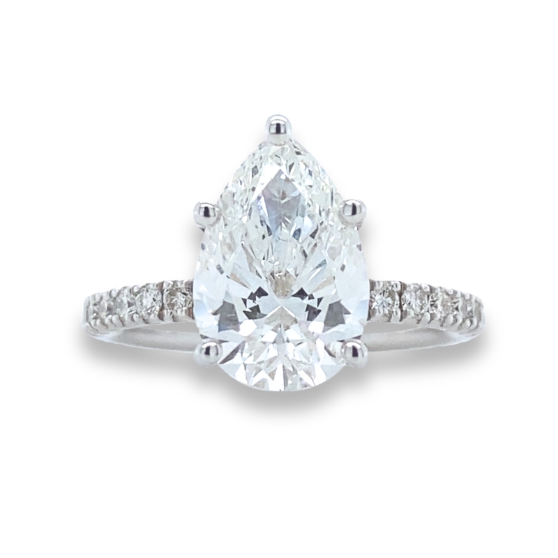 Lab Grown Pear Shape Engagement Ring