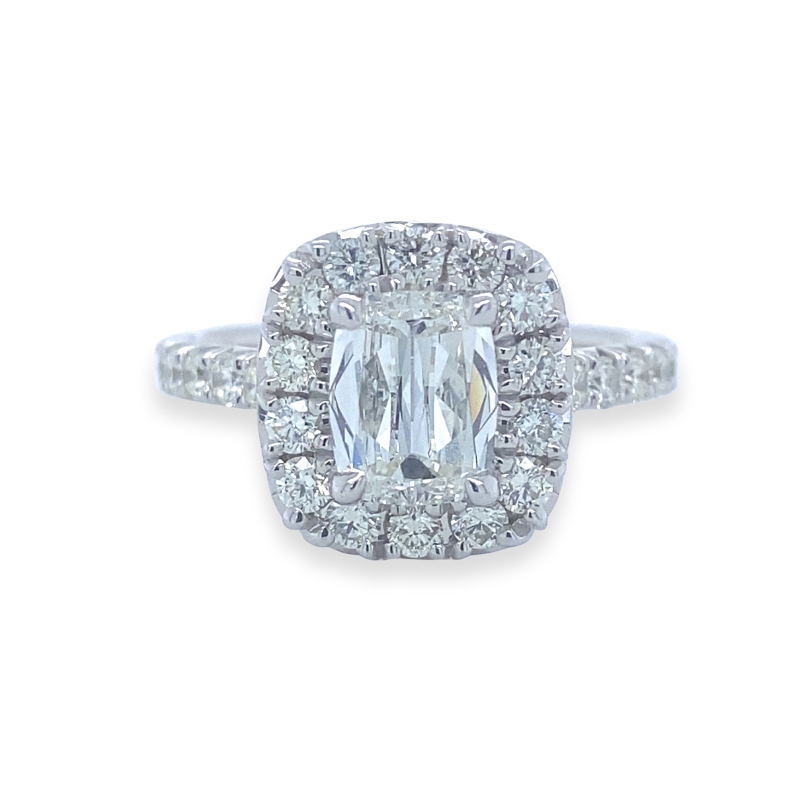 HENRI DAUSSI Diamond Halo Engagement Ring