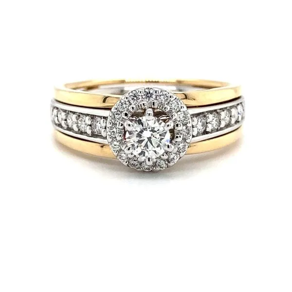 14 Karat White & Yellow Gold Natural Diamond Engagement Ring