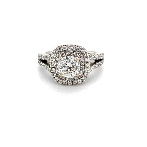 14 Karat White Gold Natural Diamond Estate Engagement Ring