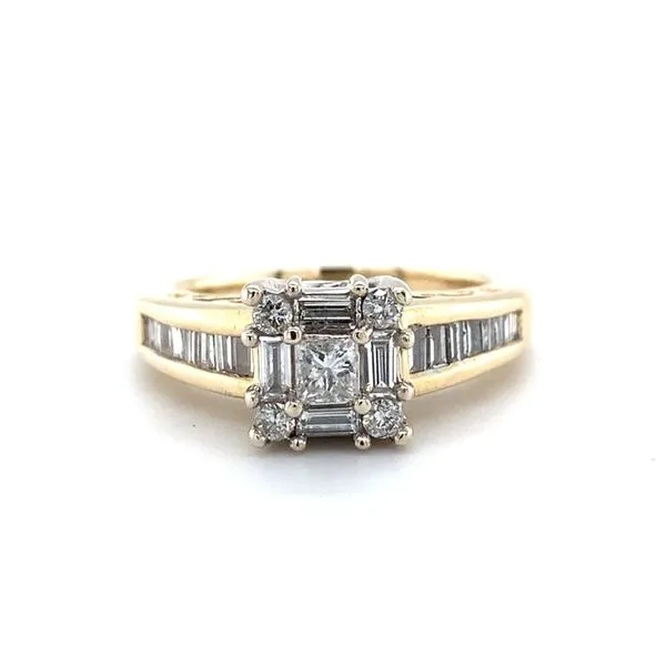 14 Karat Yellow Gold Natural Diamond Estate Engagement Ring