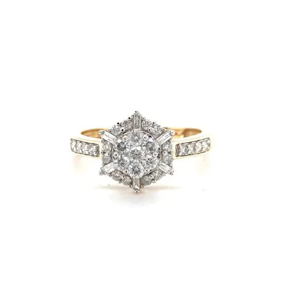 14 Karat Yellow Gold Estate Natural Diamond Engagement Ring