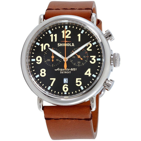 Shinola Men's 10000044 The Runwell Chronograph Brown Leather Watch