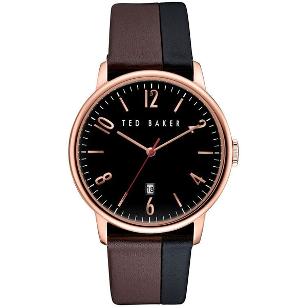 Ted Baker Men's 10030756 Daniel Black and Brown Leather Watch