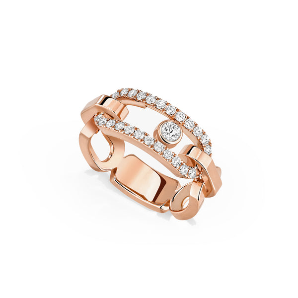 Messika Move Link Pink Gold Diamond Ring