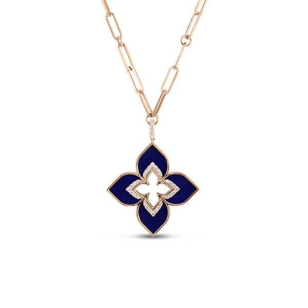 Roberto Coin Venetian Princess Small Lapis & Diamond Necklace