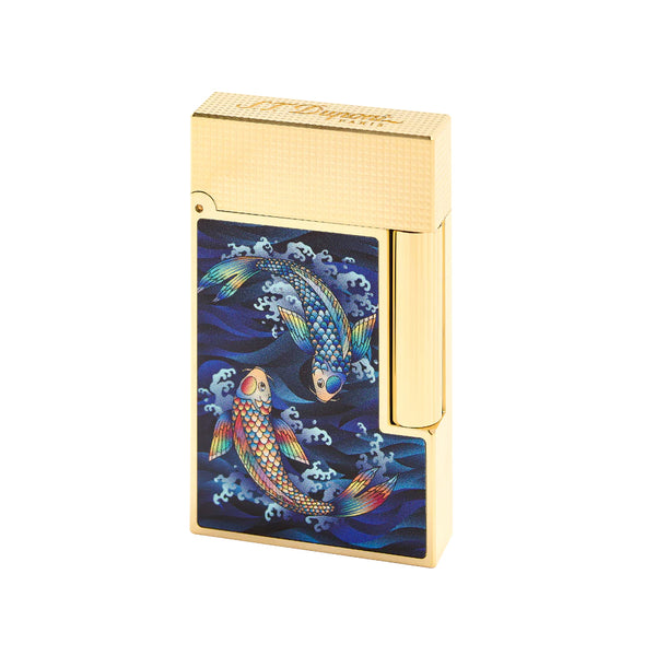 S.T. Dupont Line 2 Koi With Yellow Gold Lighter