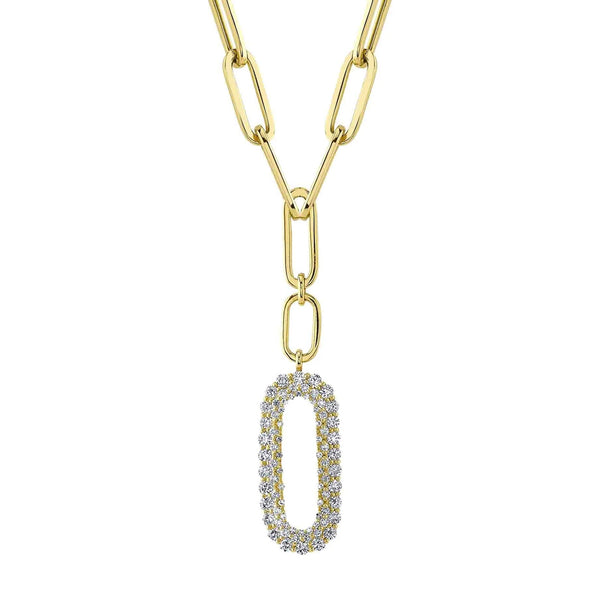 Shy Creation Kate 0.92 Ct. Diamond Paper Clip Link Necklace