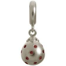 Garnet Star Drop Charm (Silver/Red)