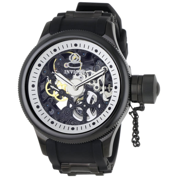 Invicta Men's 1091 Russian Diver Quinotaur Mechanical Black Polyurethane Watch
