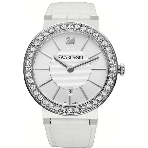 Swarovski Women's 1094360 Citra Sphere Crystal White Leather Watch