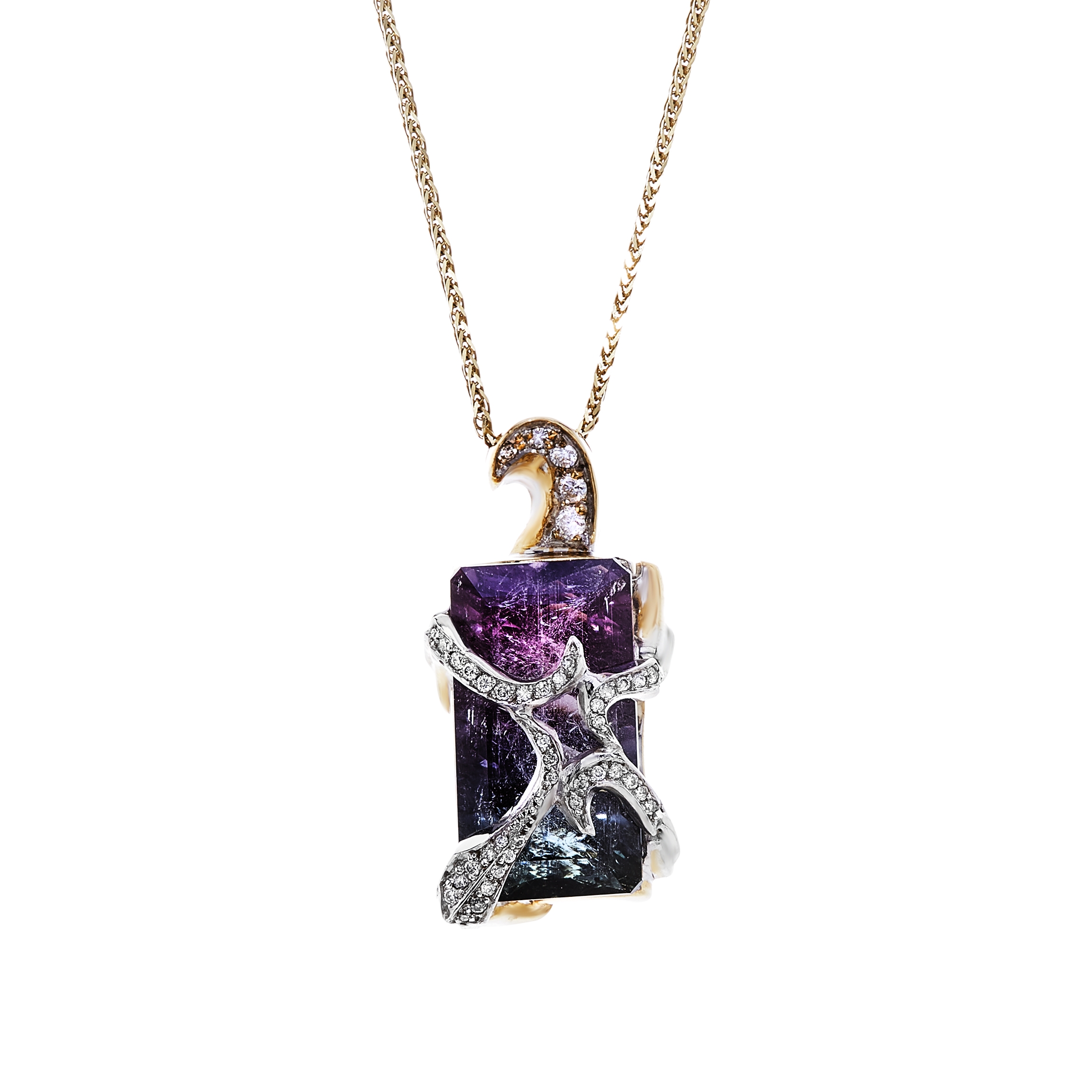 Ladies .500 Ctw Tourmaline Pendant / 14 Kt Y