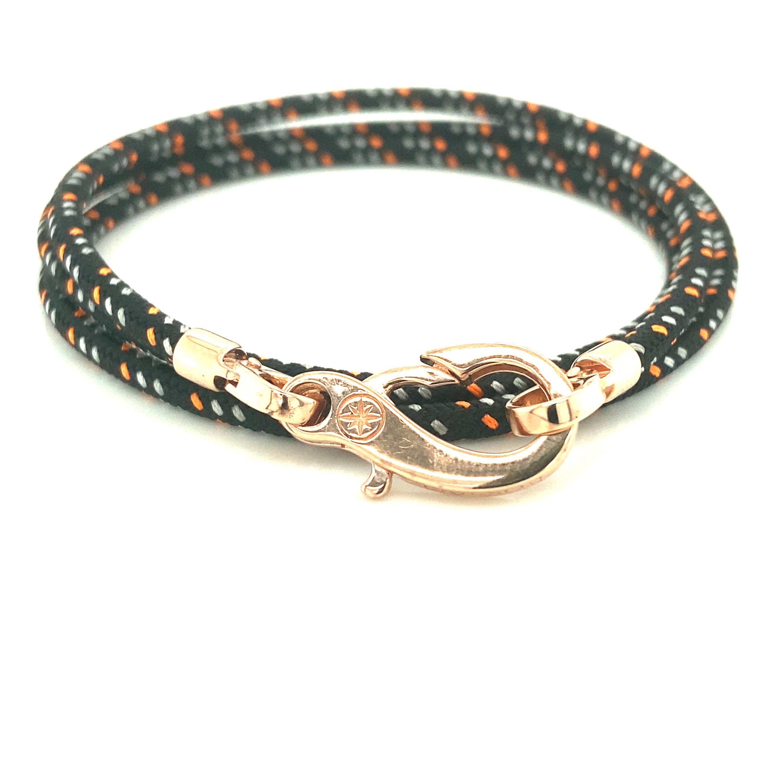 Triple Cord Polyester Black Multi Color With Rose Gold Hook