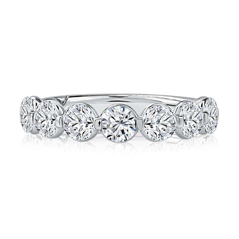 A. JAFFE Shared Prong Diamond Wedding Band