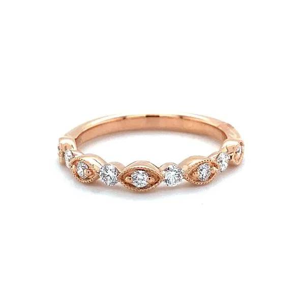 14 Karat Rose Gold Natural Diamond Wedding Band