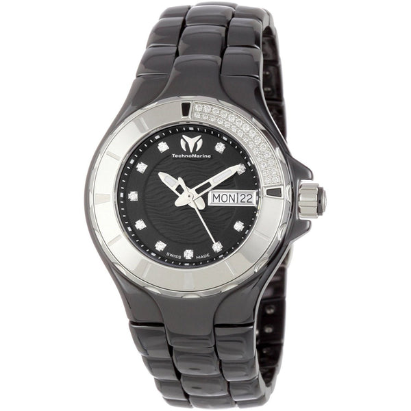 TechnoMarine Women's 110027C Cruise Diamond Black Ceramic Watch