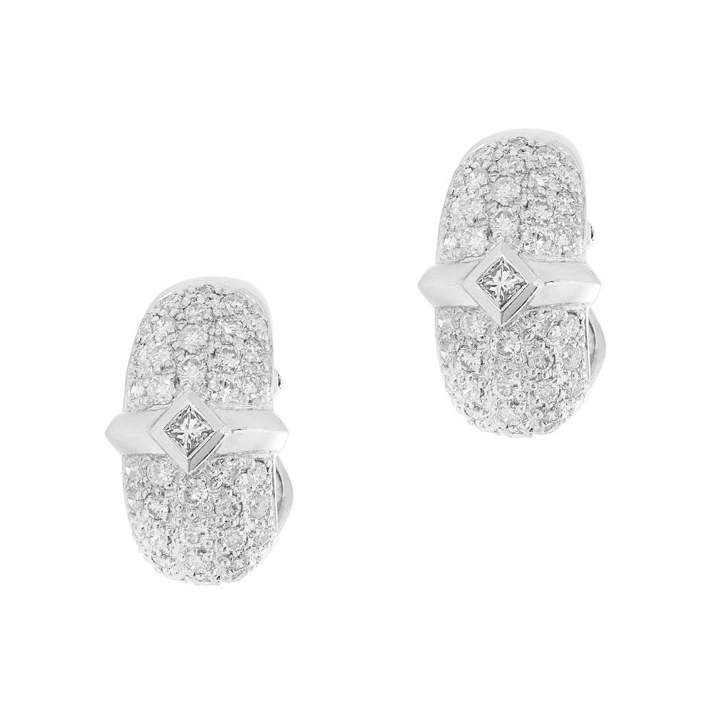 2.87 CARAT DIAMOND EARRINGS 18KARAT WHITE GOLD