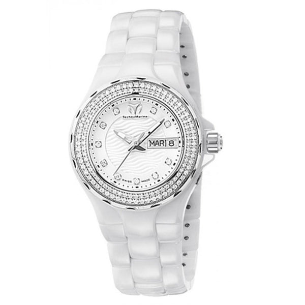 TechnoMarine Women's 111053 Cruise Diamond White Ceramic Watch