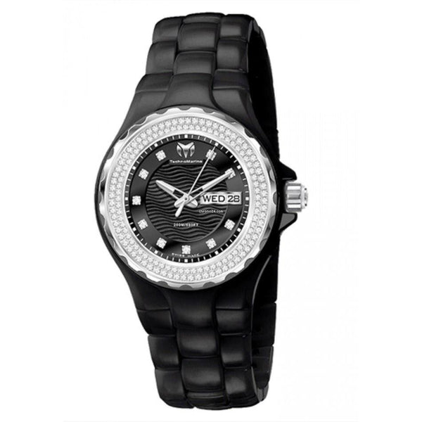TechnoMarine Women's 111054 Cruise Diamond Black Ceramic Watch