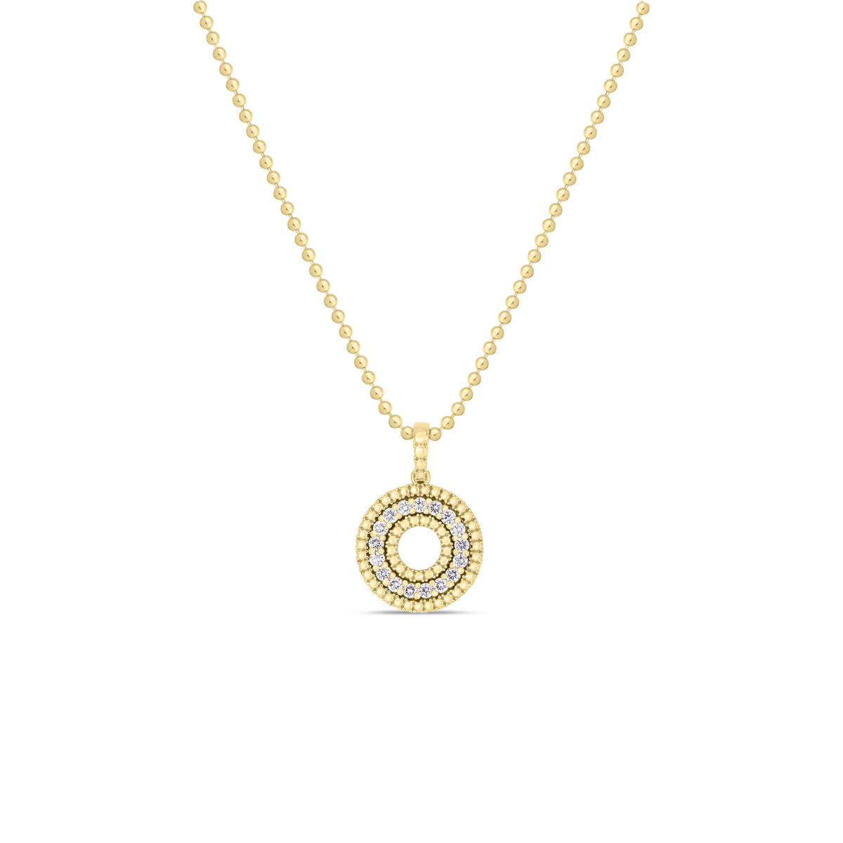 18K YELLOW SIENA MEDIUM DIAMOND CIRCLE NECKLACE