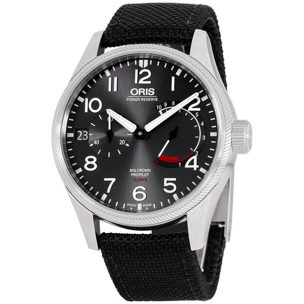 Oris Men's 11177114163TS Big Crown ProPilot Black Canvas Watch