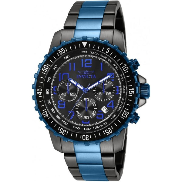 Invicta Men's 11371 Specialty Chronograph Blue and Gunmetal Inserts Stainless Steel Watch