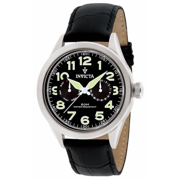 Invicta Men's 11741 Vintage Black Leather Watch