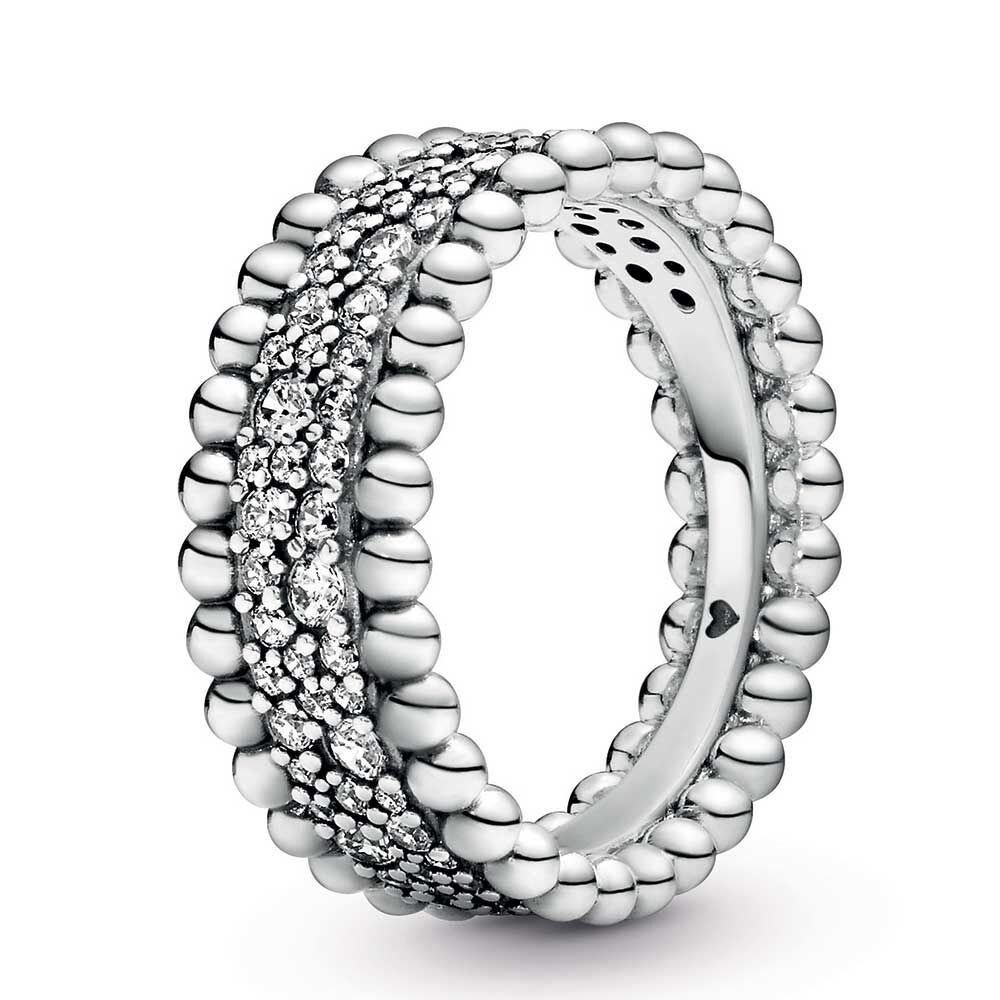 Pandora Purely Pandora Beaded Pavé CZ Band Ring