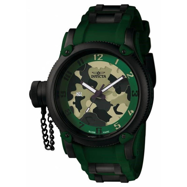 Invicta Men's 1197 Russian Diver Green Polyurethane and Stainless Steel Watch