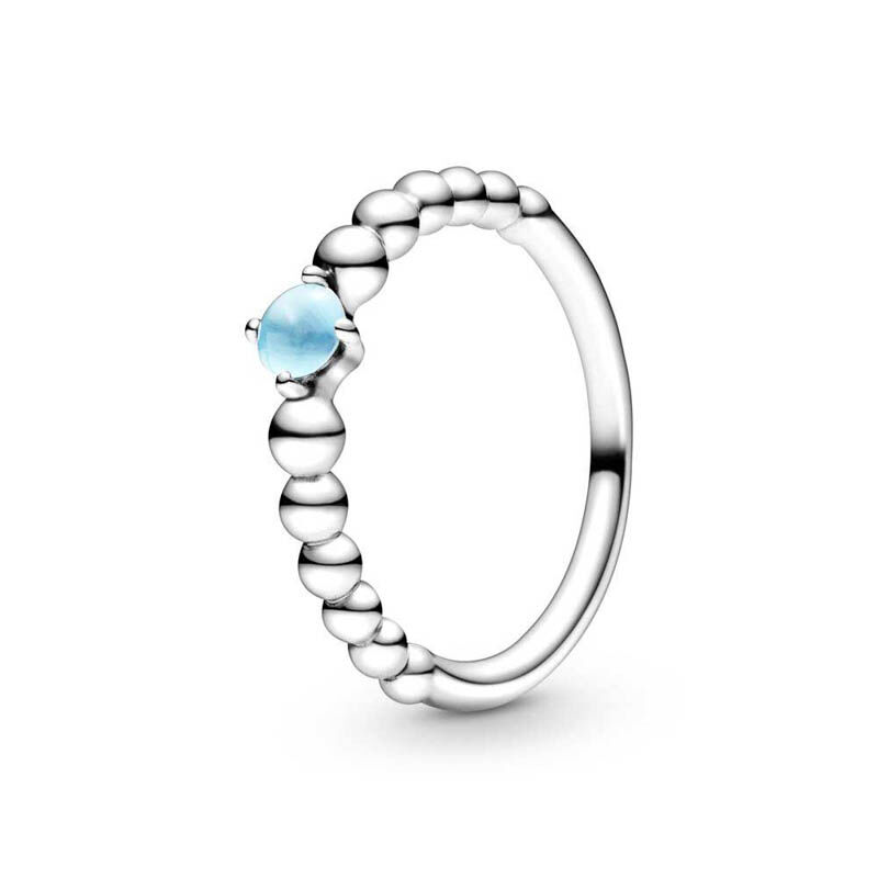 Pandora Purely Pandora Sky Blue Topaz Beaded Ring