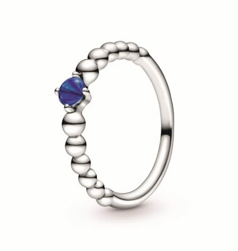 Pandora Purely Pandora Sea Blue Topaz Beaded Ring